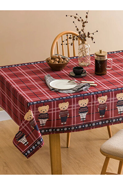 LC Waikiki Lcw Home Mixed Bear Teddy Printed Tablecloth 150X150 cm