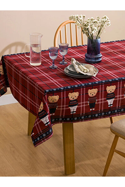 LC Waikiki Lcw Home Mixed Bear Teddy Printed Tablecloth 150X150 cm