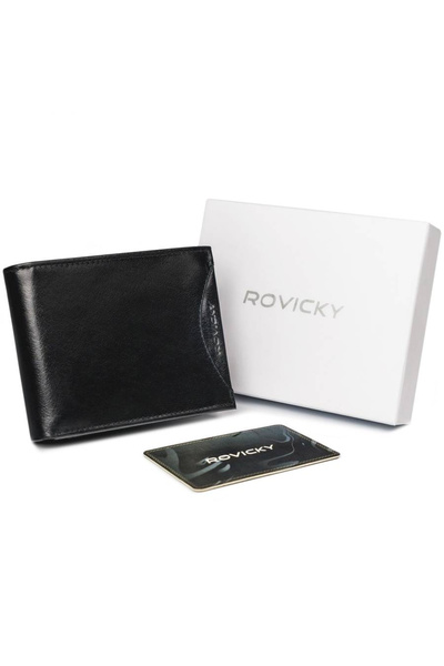 Other Wide, original men's wallet made of grain leather with RFID - Rovicky