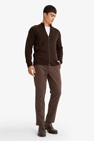 DeFacto Tailored Regular Fit Straight Leg Corded Fabric Velvet Trousers (25 Wn)