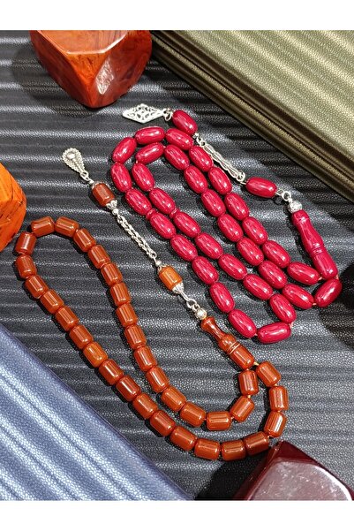 Anemore Collection سبحة من العقيق الأحمر + سبحة من العقيق البني