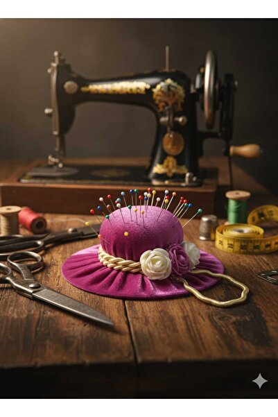 EL YAPIMI قبعة مخملية - هدية - إكسسوار (هدية إبرة)