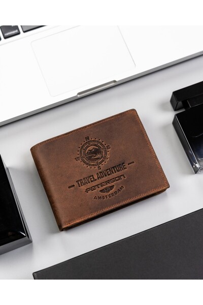 Other Men's leather wallet with decorative embossing - Peterson