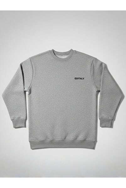 quitaly Βασικό χειμωνιάτικο φούτερ με 3 κλωστές, εξαιρετικά χοντρό |   επένδυση fleece Βαμβακερό λαιμόκοψη με λαιμόκοψη |   ΜΕΛΑΝΤΖ