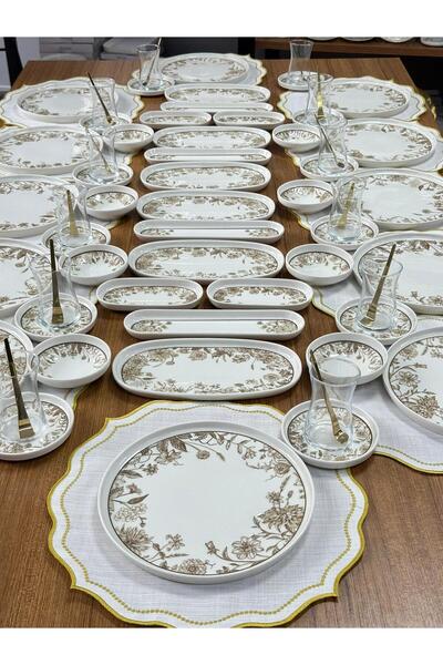 MD MİMOZA DEKOR Kahvaltı Takımı 82 Parça 12 Kişilik Petra