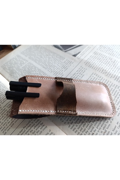 Mahfuz Crazy Real Leather Pen Holder for Your Special Pens (for 2*3 Pens) 27 cm \ 6 cm Lmn1