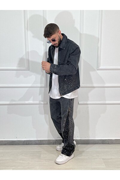 Urban Collection Denim Suit with Rhinestones for Men