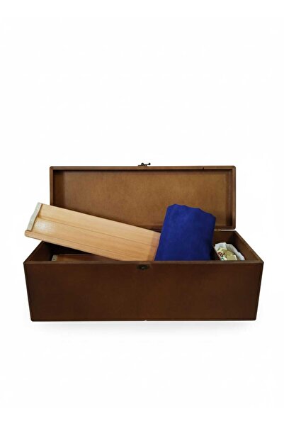 Güllü Ahşap Wooden Box - Wooden Okey Set (with Table Cover)