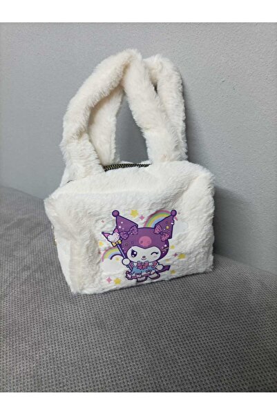 JHTshop Kuromi Figürlü Tüylü Çocuk Genç El Çantası
