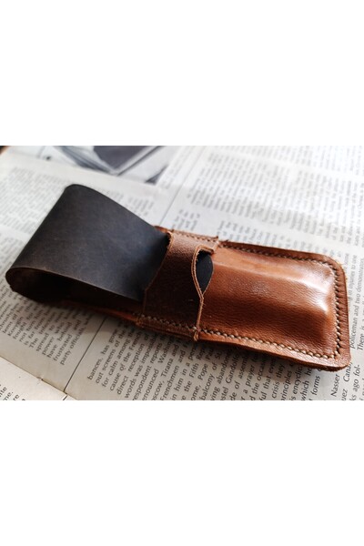 Mahfuz Crazy Real Leather Pen Holder for Your Special Pens (for 2*3 Pens) 27 cm \ 6 cm Lmn3
