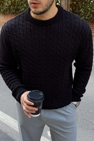 Livio Ferri Mira Premium Hair Knit Crew Neck Thick Knitwear Sweater