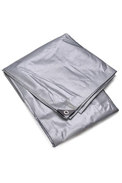 PROCART Tarpaulin 8x10 m, polyethylene 210g/sqm, waterproof, UV+ protection, with steel rings, silver brown
