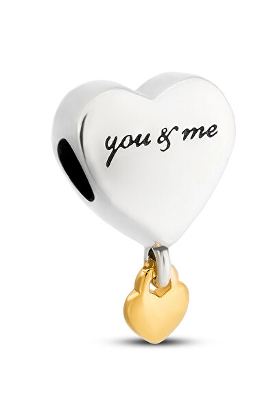 Other Pandantiv inimă din argint cu pandantiv din aur pentru brățară modulară...