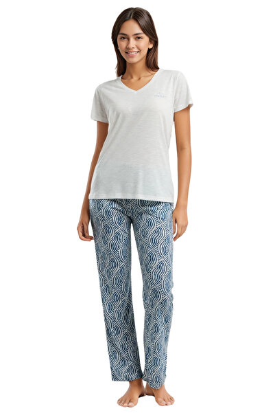 Soweto Women's V-Neck Short Sleeve 2-Piece Loungewear Set – Stylish and Comfortable Regular Fit