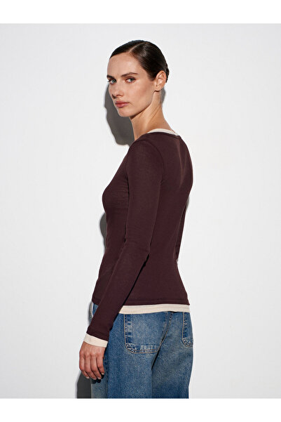 Dilvin 32169 100% Cotton Double Layer Top-Coffee