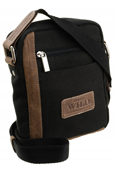Other Geantă de umăr bărbătească din piele cu buzunar exterior - Always Wild