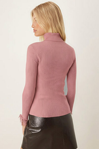 armonika Pulover de tricotat cu pene pentru femei ARM-26K136038