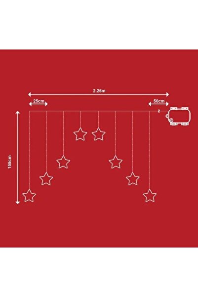 OEM Curtain LED Light - 184 LEDs, Warm White, 7-Star, 2.25 m