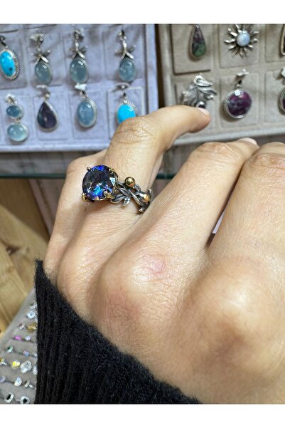 hayaltasari Sentetik Aleksandrit Taşlı Vintage Model Gümüş Yüzük 925 Ayar