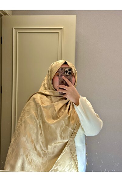 EŞİYOK KAZAYAĞI DESEN İPEKSİ BEJ RENGİ JAKAR ŞAL