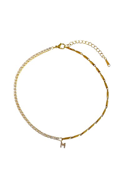 Les Contess Jewelry Glamour Choker Harf Kolye (A,B,C,D,E,F,G,H,I,J,K,L,M,N,O,...