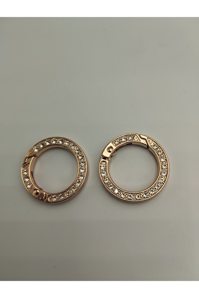 Zeyora Yaylı Metal Halka, Çanta Aksesuarı, Yaylı Kanca Taşlı (2 Adet -iç Çapı...