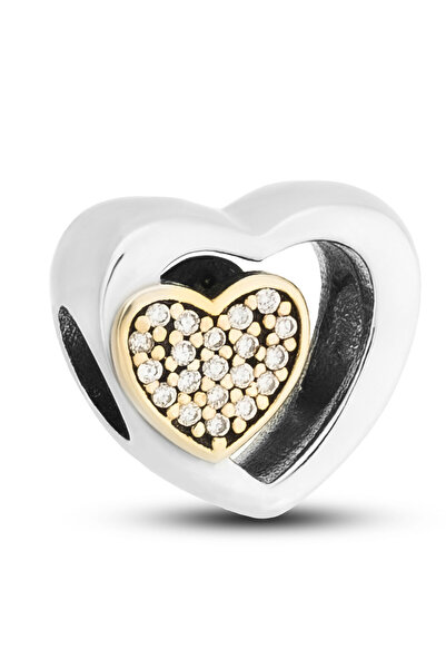 Other Pandantiv dublu inimă din argint cu zirconiu cubic pentru brățară modulară - Peterson