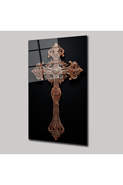 SteelArtDec HRİSTİYANLIK HAÇ İŞARET - CAM TABLO - DEG0201