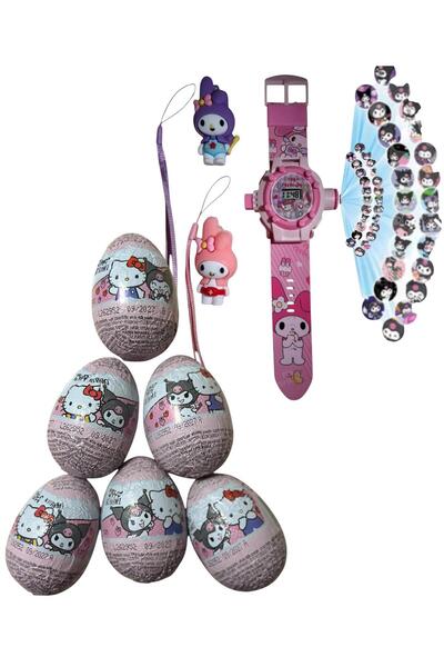 Pofika ZAİNİ Hello Kitty Kuromi Glutensiz Çikolatalı Sürpriz Yumurta 20 Gr (6 Adet) Kuromi Kol Saati