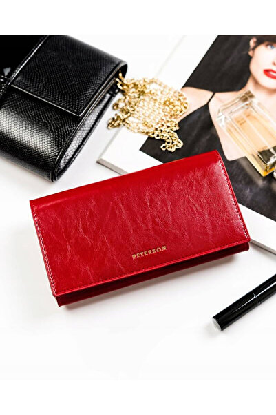 Other Red leather women's wallet with flap - Peterson