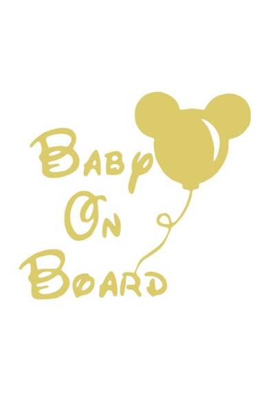 Oracal Baby on Board car sticker, 18cm, gold