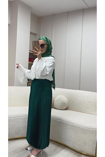 Touche Piliseli Saten Etek Zümrüt