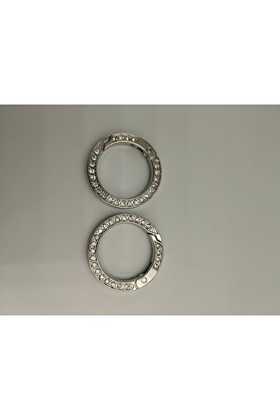 Zeyora حلقة معدنية زنبركية. إكسسوار حقيبة، خطاف زنبركي مع حجر (قطعتان - القطر...