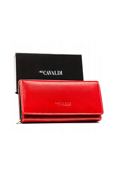Other Women's leather wallet in landscape orientation with snap closure - 4U Cavaldi