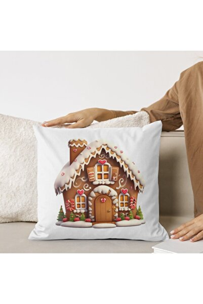 PRİNTOPİA DESİGN New Year's Concept Fiber-Filled Satin Throw Pillow Model 1