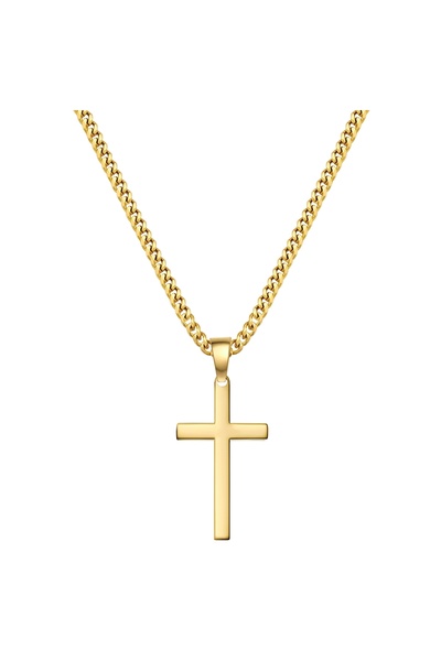 True Rebels Edelstahlhalskette Kette mit Anhänger Edelstahl gelbgold