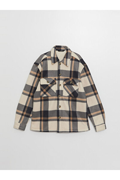 LC Waikiki XSIDE Erkek Uzun Kollu Rahat Kalıp Ekose Gömlek Ceket