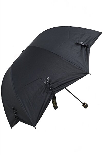 Elioure Şık ve su geçirmez siyah kadın şemsiye, zarif tasarımıyla kullanıma h...