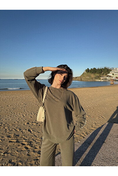 MİA NOURA Women's Suit with Striped Tirl Tiril Fabric