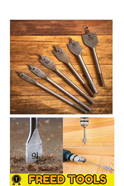 Trendhane Yaprak Matkap Ağaç Set Ahşap Oyma Delme 6 Adet 10-12-16-18-20-25 Mm