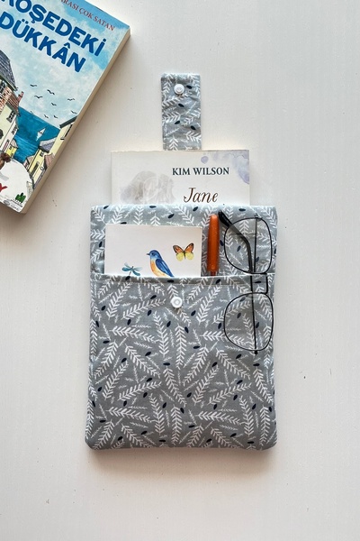 Outlet Çarşım حقيبة كتب من القماش مع جيوب، هدية لمحبي الكتب، حقيبة منظمة للكتب