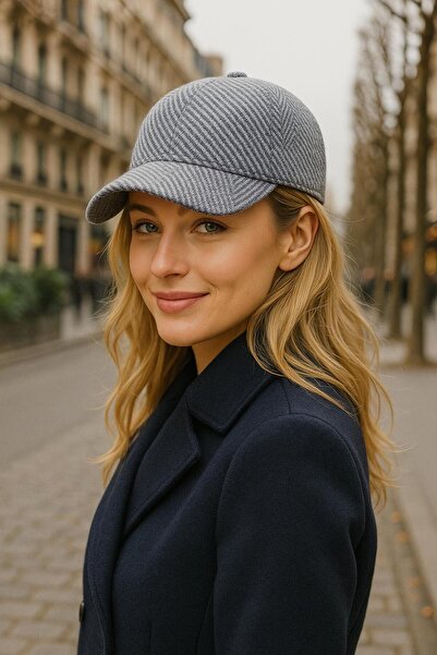BALIENTE Navy Blue Cashmere Women's Cap Hat