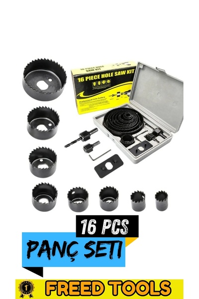 Trendhane 16 Parça Ağaç Ahşap Delme Alçıpan Seti Panç Seti