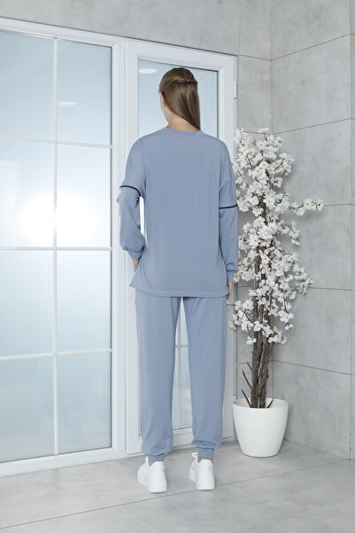 LİMİSSİ Viskon Mavi Eşofman Takımı %100 Pamuk