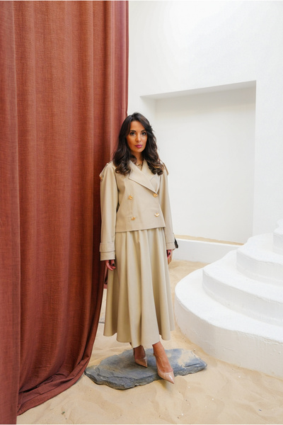 tugfashion Zayn mini trençkot takım