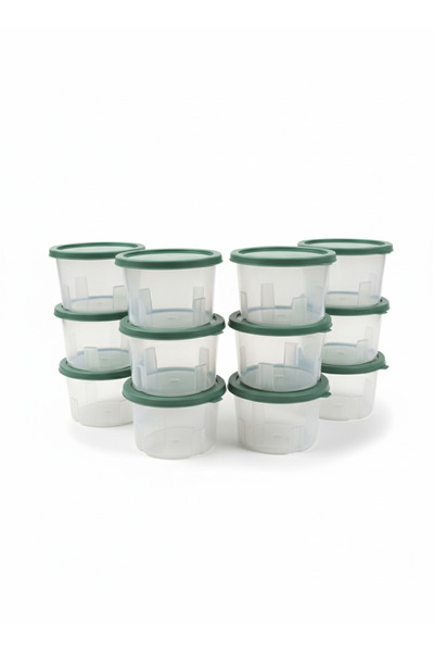 Vienev 12 Pieces 650 ml Round Multi-Purpose Storage Container Set Green