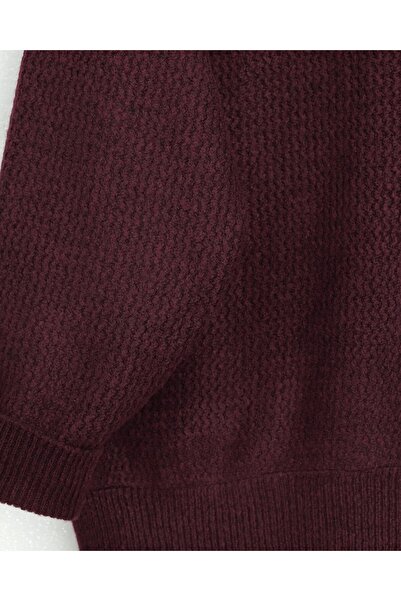Modamorfo Skirt Lace Detailed Knitwear Sweater - Burgundy