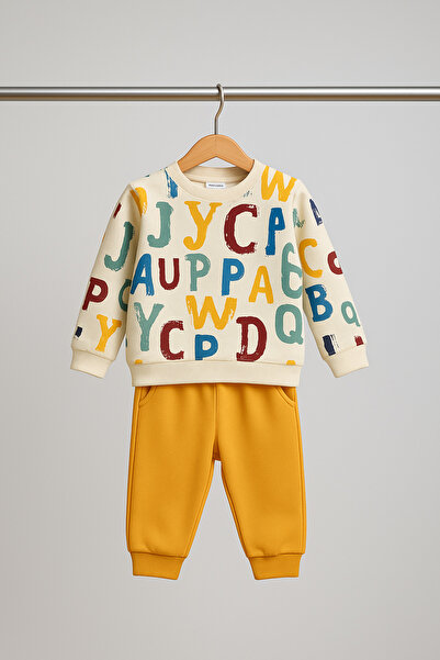 Selvira Multicolored Printed Baby Set |   Unisex Sweatshirt and Sweatpants Set