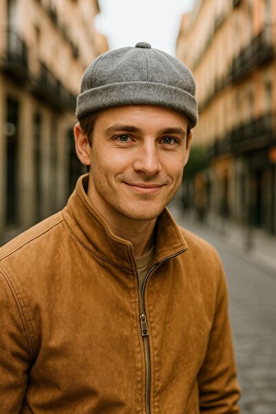 FELLMENS Сива кашмирена шапка Coni за мъже