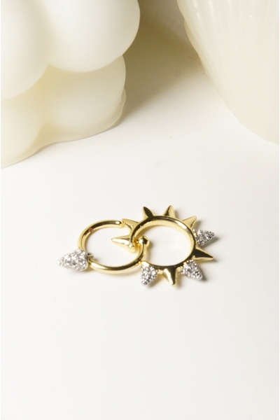 Zirkon Taşlı 2'li Earcuff (kıkırdak) Küpe